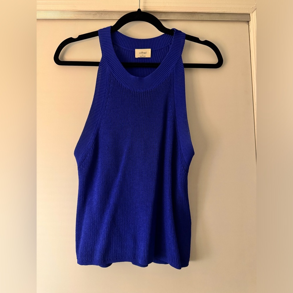 Wilfred knit blue halter tank